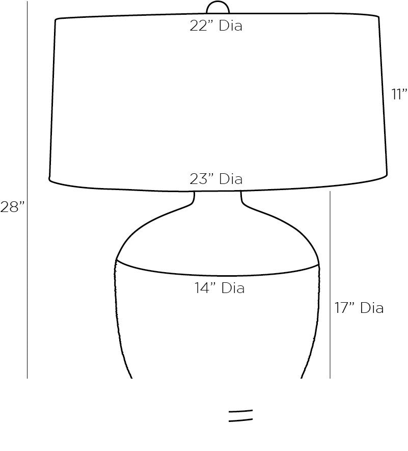 Navi Table Lamp 45111-606 technical dimension drawing