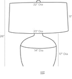 Navi Table Lamp 45111-606 technical dimension drawing