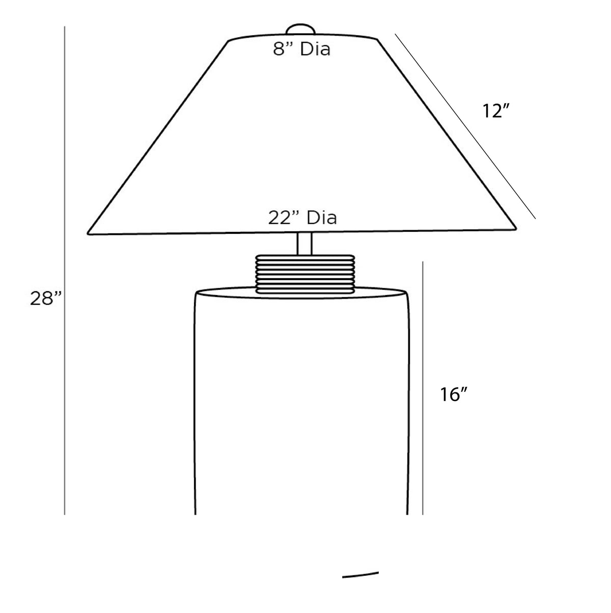 Samala Table Lamp 45208-671 technical dimension drawing