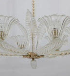 Vintage Italian 6-Arm Glass Chandelier for Low-Ceiling Bedroom / dining Room