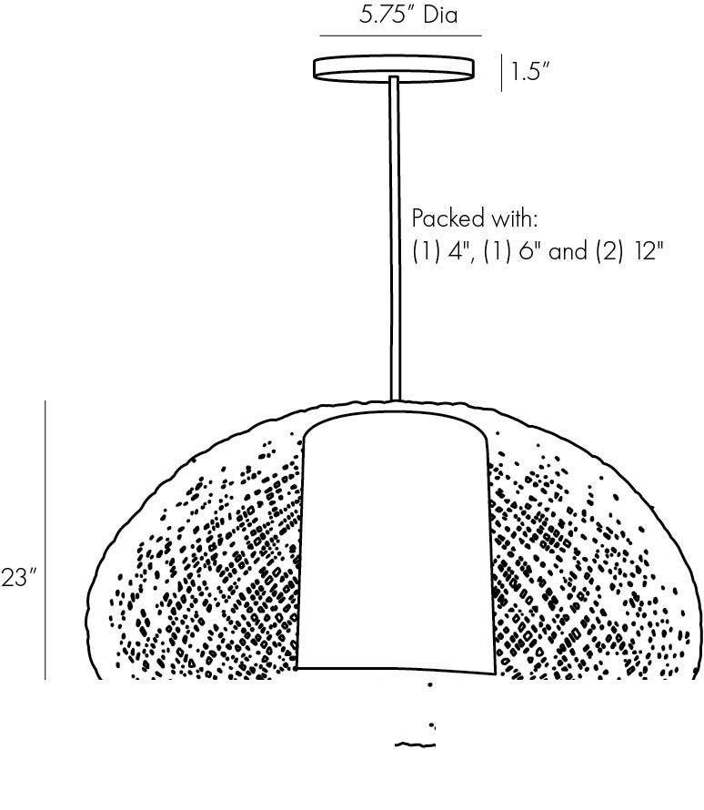 Ingrid Pendant 45628 technical dimension drawing