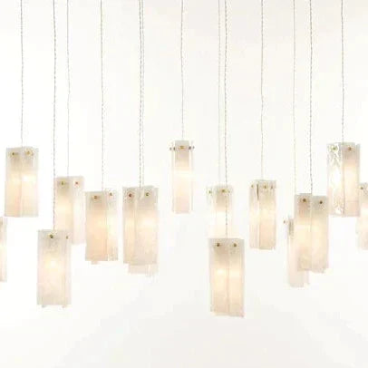 Art Design 1 / 25 / 60 / 84-Light Colorful Rectangle Cluster Glass Tile Pendant / chandelier