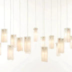Art Design 1 / 25 / 60 / 84-Light Colorful Rectangle Cluster Glass Tile Pendant / chandelier