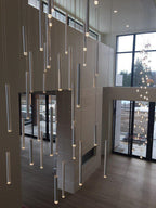 Brillia Round Two-Tone Tubular Pendant Light Chandelier