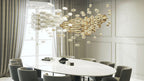Modern Artistic Golden Dragon Egg Glass Pendant Ceiling Light for Dining Room