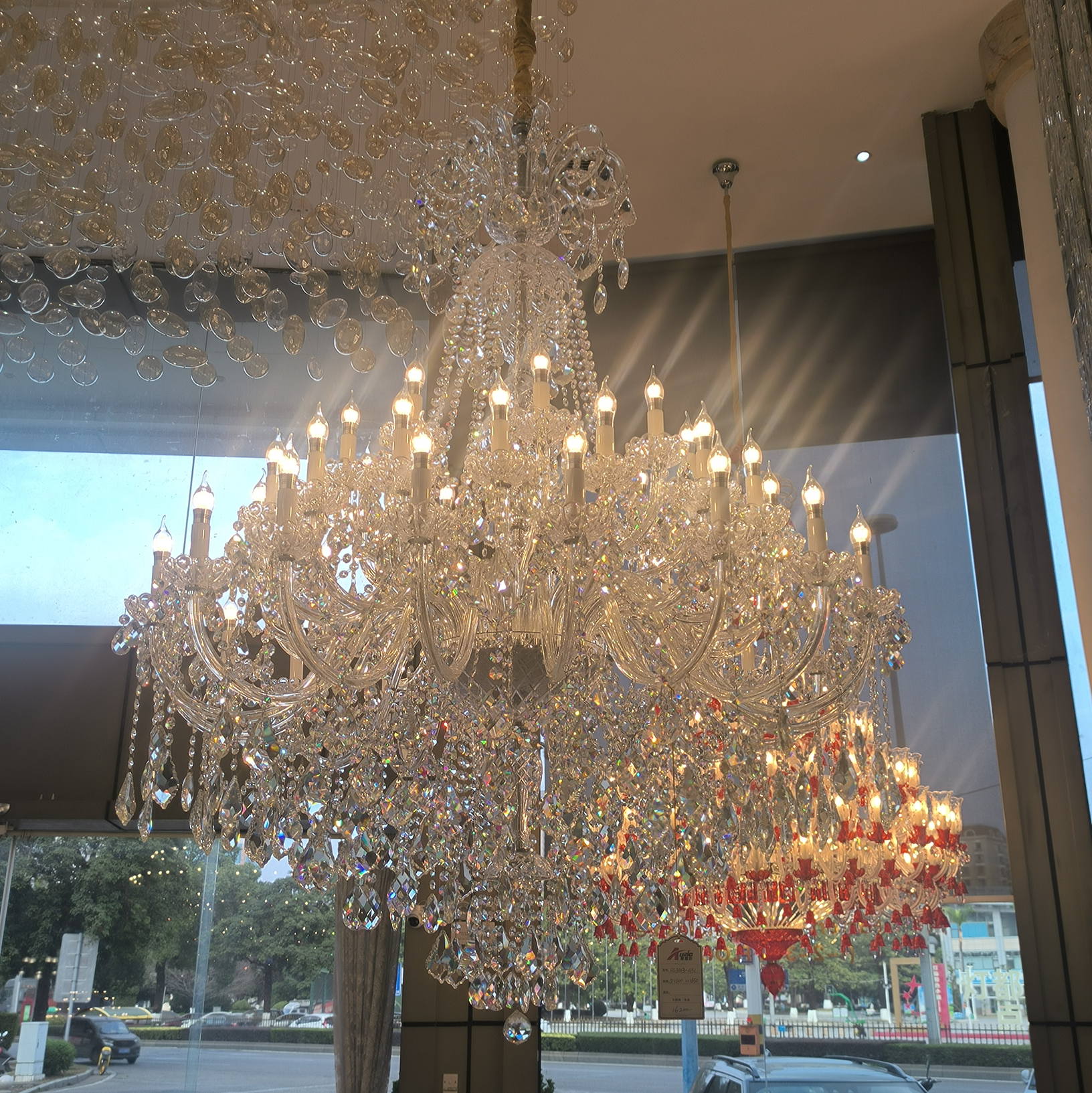 Luxury Classic Clear Crystal Chandelier for Foyer / staircase / entryway / hallway