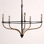 Rosalind Rattan Chandelier in Black