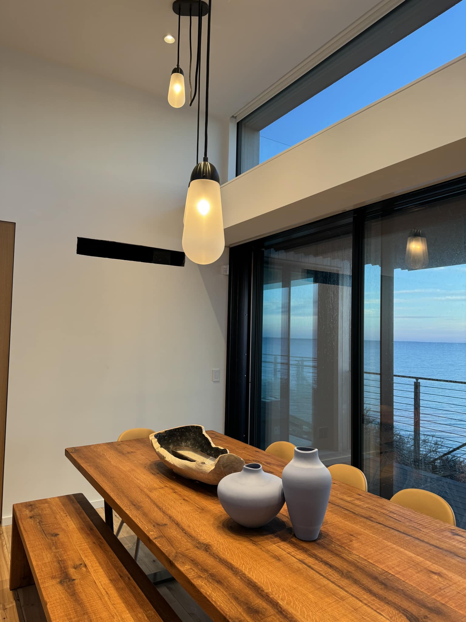 Modern Floating Pears-Inspired Frosted Glass Pendant for High-Ceiling