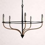 Rosalind Rattan Chandelier in Black