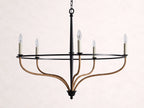 Rosalind Rattan Chandelier in Black