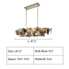 Oversize Post-Modern Avant Art Irregular Metal Piece Chandelier for Living / dining Room / kitchen Island