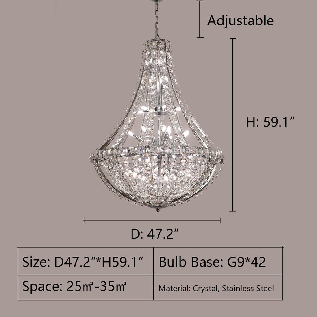 Extra Large Luxury and Elegant Crystal Chandelier for Living Room / staircase / foyer / villa / duplex Hall
