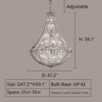 Extra Large Luxury and Elegant Crystal Chandelier for Living Room / staircase / foyer / villa / duplex Hall