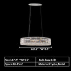 Modern Silver Ceiling Round / rectangle Crystal Chandelier Set for Living Room / dining Room / Bedroom