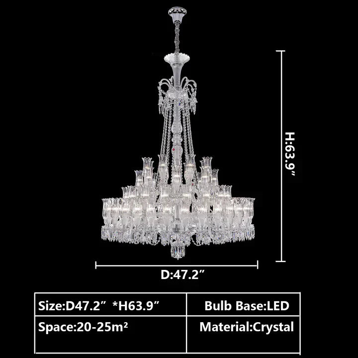 Multi Layer Chrome Crystal Chandelier in French Style with Romantic Branch Flowers for Grand Hallway and