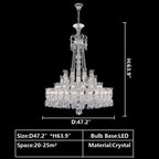 Multi Layer Chrome Crystal Chandelier in French Style with Romantic Branch Flowers for Grand Hallway and