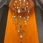 Modern Creative Round Floating Glass Windows Chandelier for Living Room / hotel / restaurant