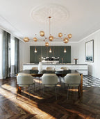 Modern Sputnik Smoky Gray / amber Glass Branch Chandelier for Kitchen Island / dining Room
