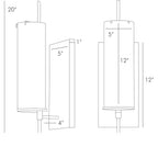 Stefan Wall Sconce 49006 technical dimension drawing