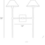Havana Wall Sconce 49054 technical dimension drawing