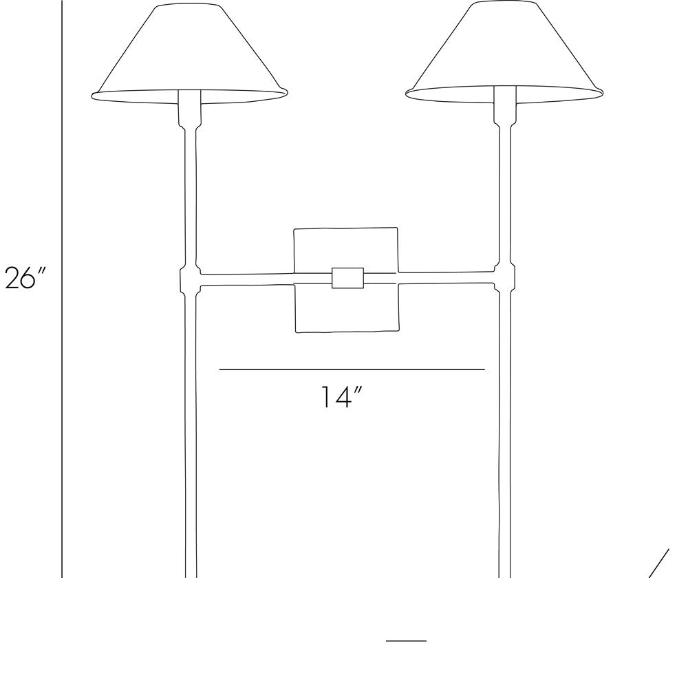 Havana Wall Sconce 49054 technical dimension drawing