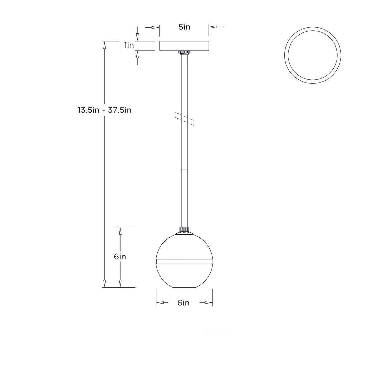 Noble Pendant 49063 technical dimension drawing
