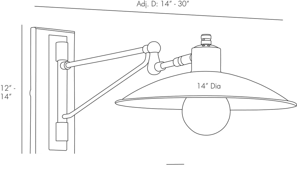 Nox Wall Sconce 49084 technical dimension drawing