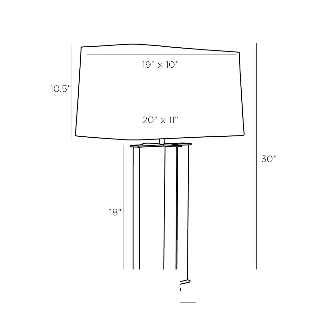 Lyon Table Lamp 49089-158 technical dimension drawing
