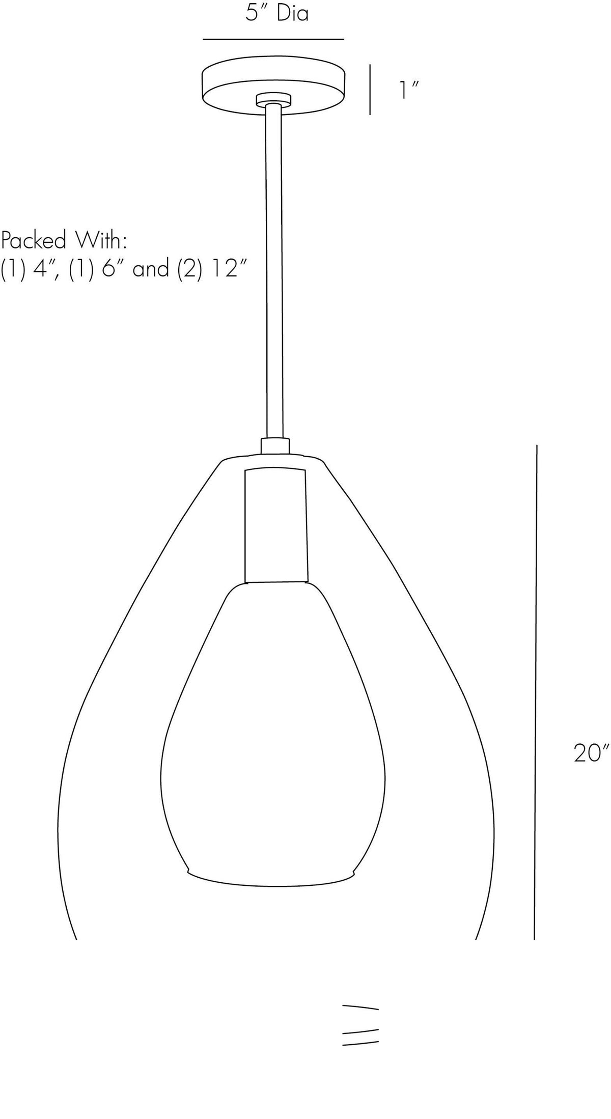 Nala Pendant 49098 technical dimension drawing