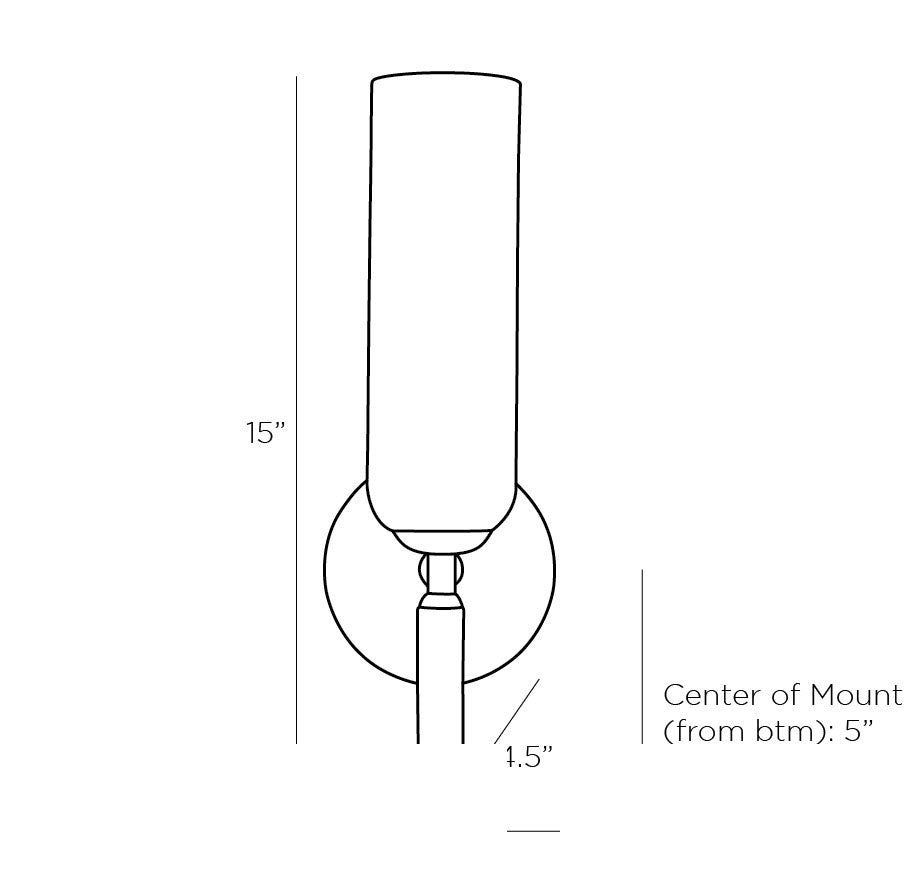 Norwalk Wall Sconce 49111 technical dimension drawing