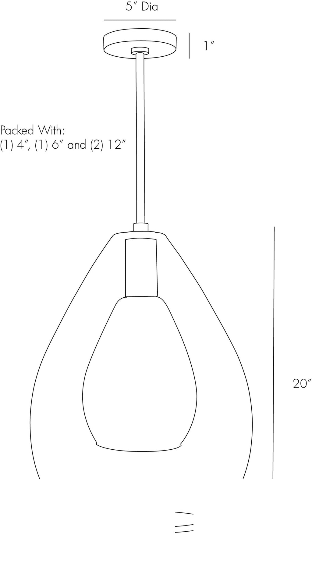 Nala Pendant 49174 technical dimension drawing
