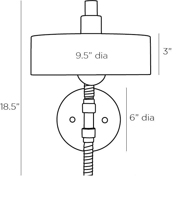 Aaron Wall Sconce 49176 technical dimension drawing