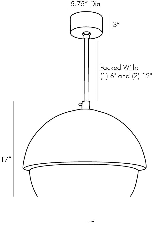 Underwood Pendant 49254 technical dimension drawing