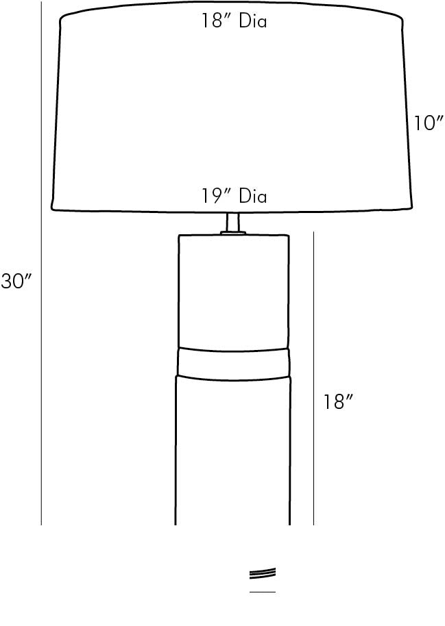 Whitman Table Lamp 49285-395 technical dimension drawing