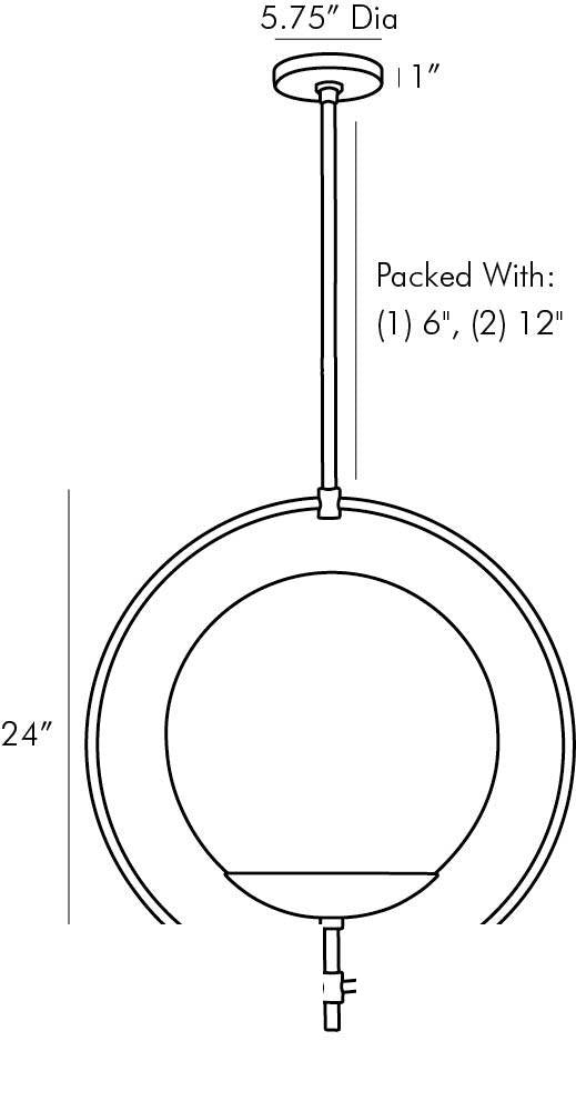 Volta Pendant 49330 technical dimension drawing