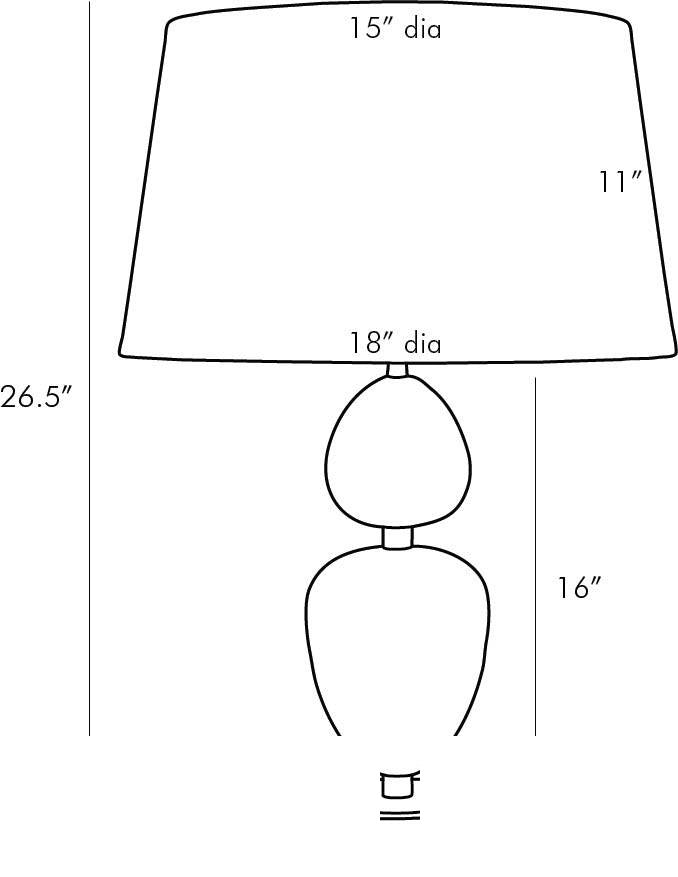 Aubrey Table Lamp 49360-829 technical dimension drawing