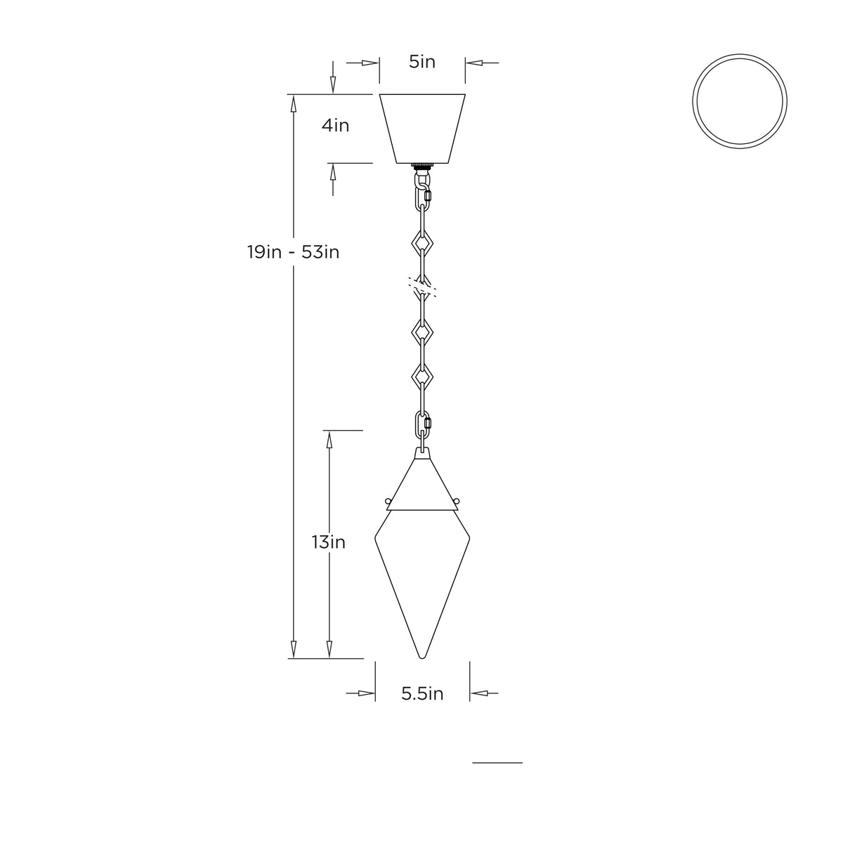 Berkley Pendant 49379 technical dimension drawing