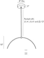 Fisk Pendant 49388 technical dimension drawing