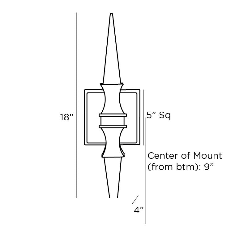 Piper Wall Sconce 49527 technical dimension drawing