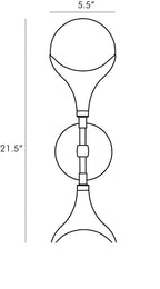 Augustus Wall Sconce 49637 technical dimension drawing
