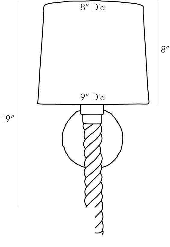 Douglas Wall Sconce 49667-107 technical dimension drawing