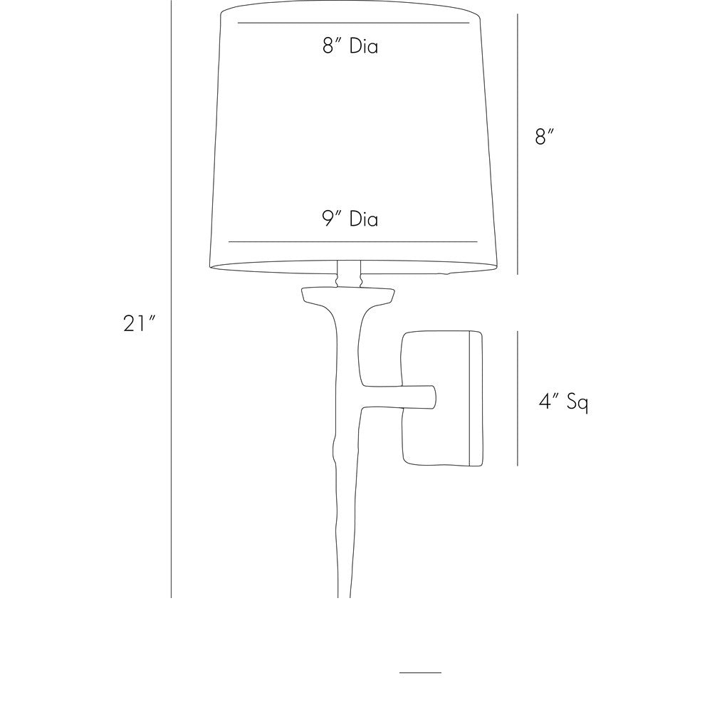 Franz Wall Sconce 49701-362 technical dimension drawing