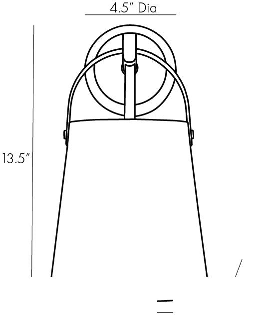 Ian Wall Sconce 49717 technical dimension drawing