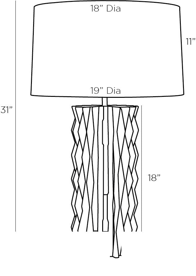 Nago Table Lamp 49768-156 technical dimension drawing