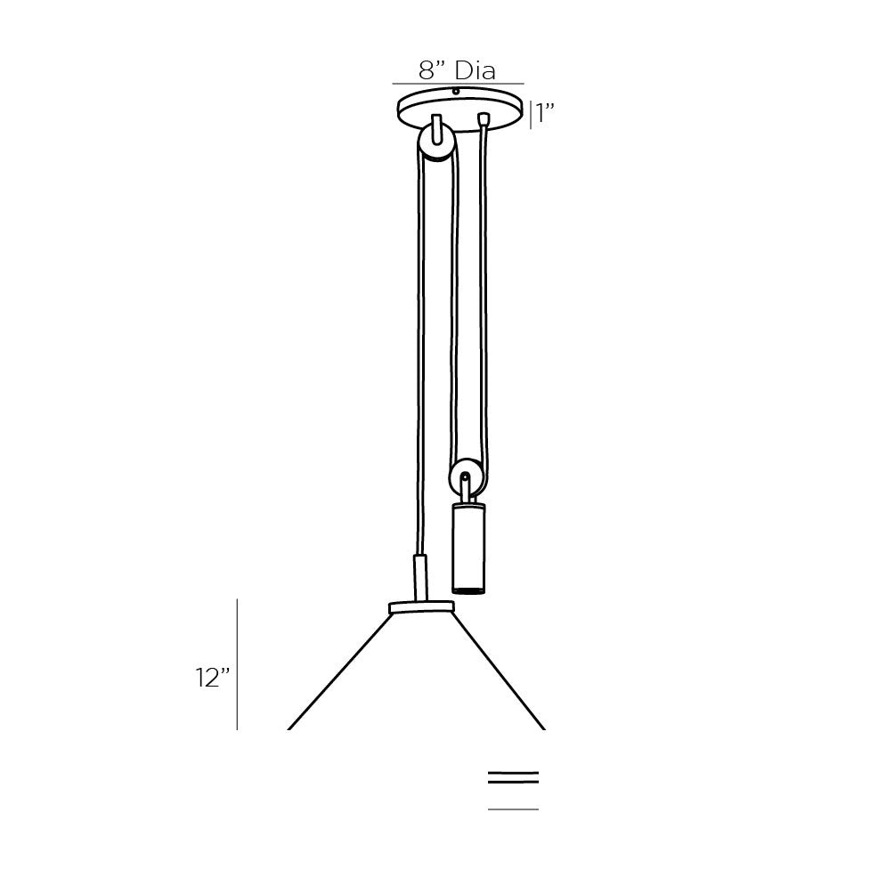 Norfolk Pendant 49788 technical dimension drawing