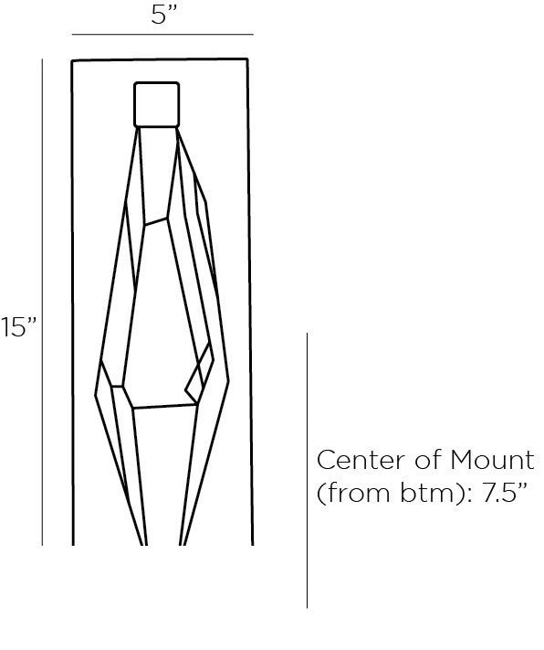 Maisie Wall Sconce 49842 technical dimension drawing