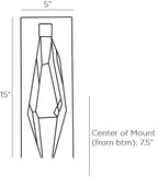 Maisie Wall Sconce 49842 technical dimension drawing
