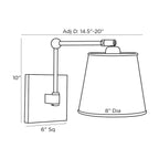 Watson Wall Sconce 49870 technical dimension drawing