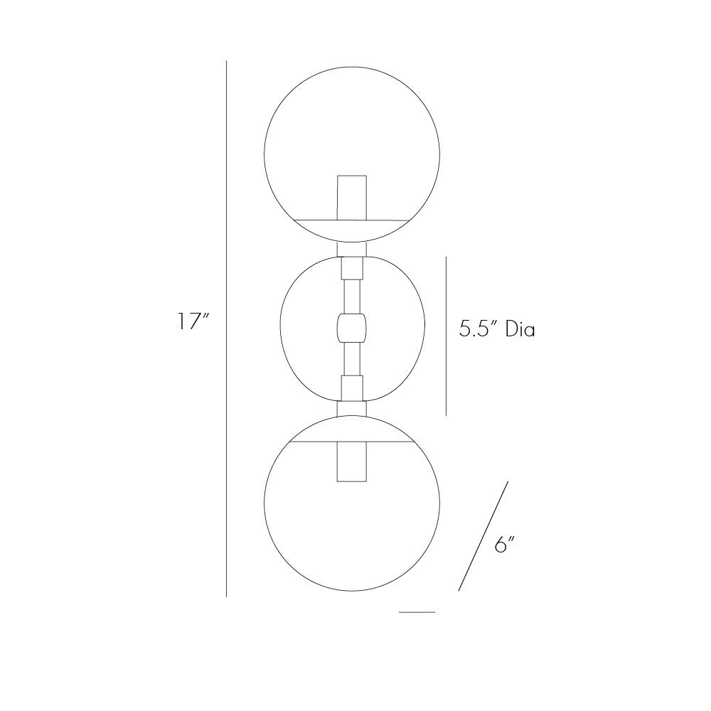 Polaris Wall Sconce 49961 technical dimension drawing