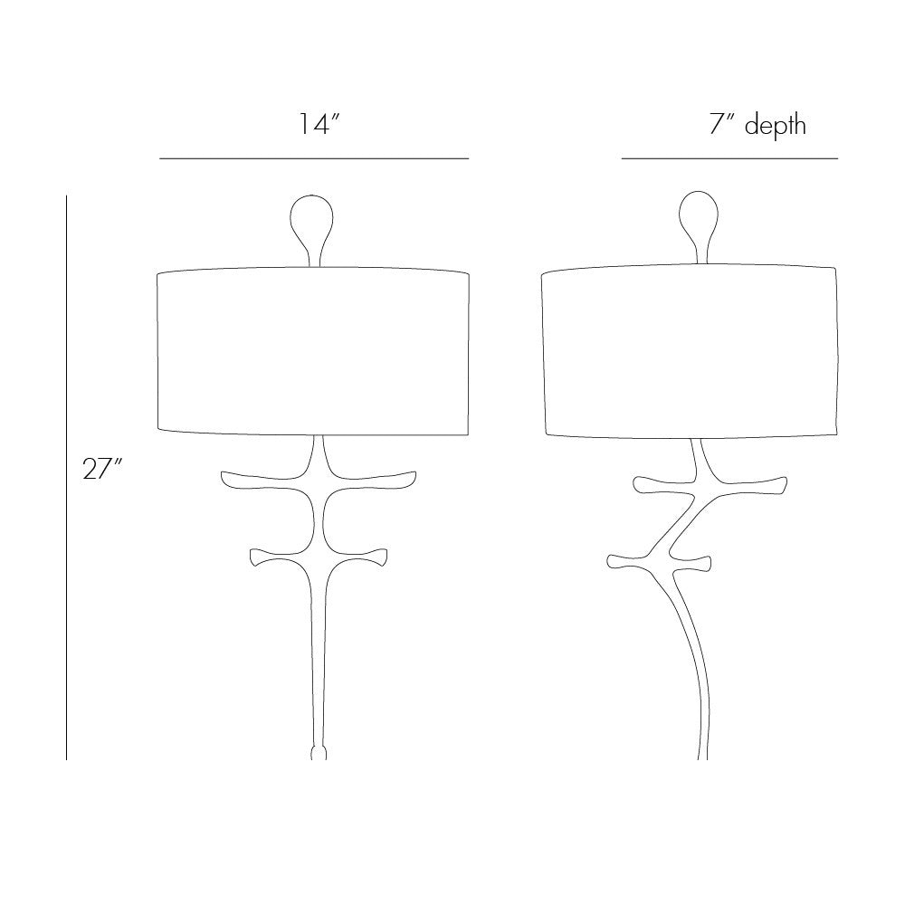 Gilbert Wall Sconce 49992 technical dimension drawing